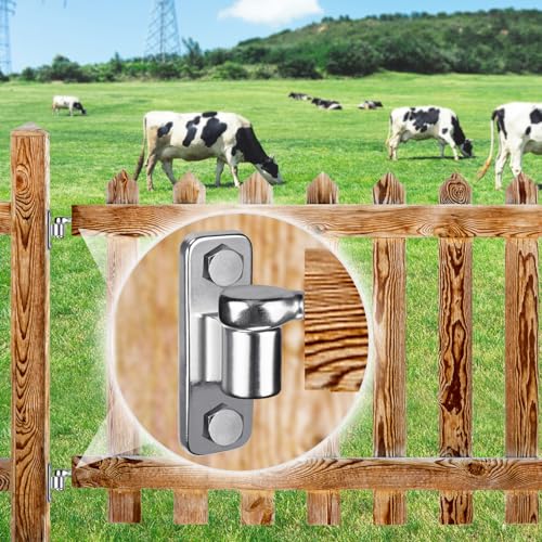 Insaga Heavy Duty 304 Stainless Steel Gate Hinges 4 Pcs, Wall Mount Hardware with 5/8" Pin, One-Piece Cast Hinge for Farm, Fence, Chain Link, Wooden & Metal Gates - color: Silver-SS-Hole-4Pcs