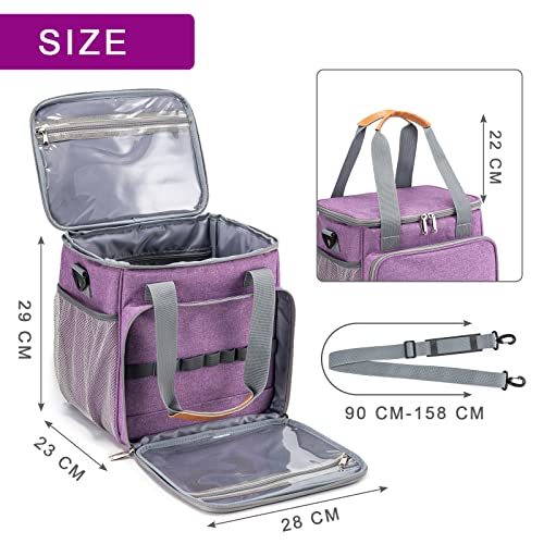 Pet Grooming Bag, Dog Grooming Supplies Organizer Tote Bag, Perfect for Pet Grooming Tool Kit Accessories-Purple - color: Purple