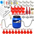 Automatic Chicken Waterer System Kit with Chicken Water Cups Nipples Float Valve Pipeline 58 PCS Complete Set Chicken Water Feeder Dispenser Large Chicken Watering System PVC Poultry Waterer Drinker