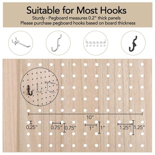 Wnutrees 4 Panel Pegboard Display,5 Ft Folding Privacy Screen Room Divider | Wood Portable Freestanding Board Organizer, Partition for Craft/Art Shows, Retail, Events, Wall Display, Natural - color: Natural