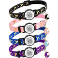 The Ultimate QR Code Pet ID Collar 4-Pack | Breakaway Adjustable Cat Collars with Secure Online Profile | Never Lose Your Cat with Cute Moon & Stars Design (Star & Moons - 4 Pack) - color: Star & Moons - 4 Pack
