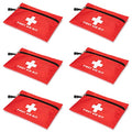 Red First Aid Bag Empty First Aid Kit Empty Waterproof First Aid Pouch Small Mini for First Aid Kits Pack Emergency Hiking Backpacking Camping Travel Car Cycling (Red, 7.9x5.5 6 Pack) - color: Red, size: 7.9x5.9 Inch (Pack of 6)