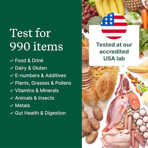 Food Sensitivity Test Kit for Adults & Kids - 990 Items - Hair Sample | Complete Food Sensitivity Test by Check My Body Health - Results in 3–5 Days - Includes Nutritional Support and Meal Planner - size: 900 Test Kit