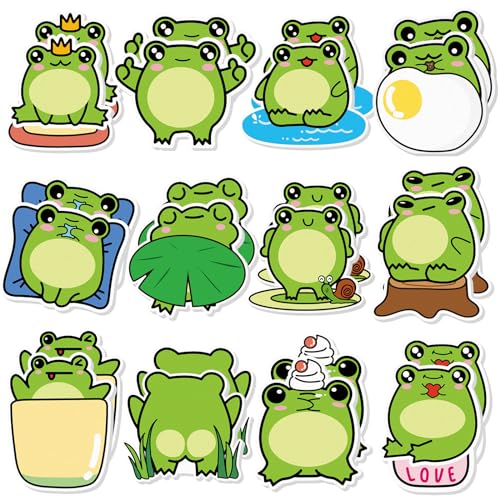 Yinder 24 Pads Frog Sticky Notes Kawaii Cartoon Party Favors School | Fun Memo Pads for Students, Self Adhesive Notepad Gifts, Back to School Supplies, Cute Desk Organizer Accessories - style: Frog