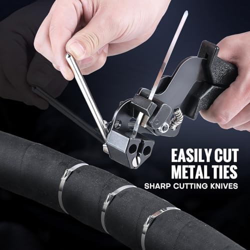 Stainless Steel Cable Tie Gun Kit + 200 Pcs Metal Zip Ties | All-In-One Dual-Size (11.8" & 7.8") Fastener Set with Industrial Shears for Farm Fence & Wire Mesh Repair