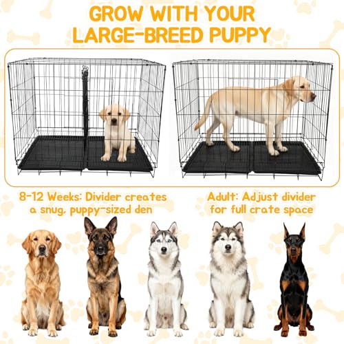 Dog Crate Divider Panel 2-Pack, 20.5" H Kennel Divider | Adjusts 15.7"-30.7" Width, Fits 30"-36" Wire Cages, Rust-Resistant Metal Structure, Potty Training for Puppies - size: 20.47"H