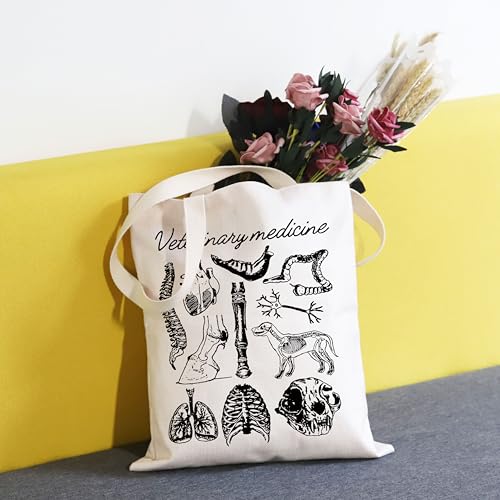 TSOTMO Veterinary Medicine Anatomy Tote Bag Future Vet Shopping Bag Vet Student Graduation Gift for Sister