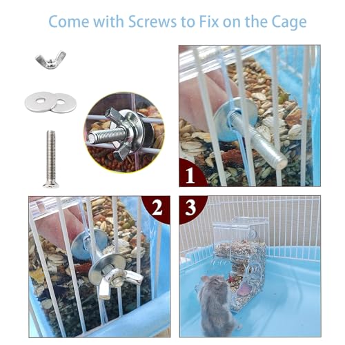 Automatic Hamster Feeder, Clear Acrylic Automatic Pet Feeder Pet Food Dispenser, Hamster Food Bowl Guinea Pig Food Dispenser for Small Animal Feeding & Watering Supplies (S) - size: S