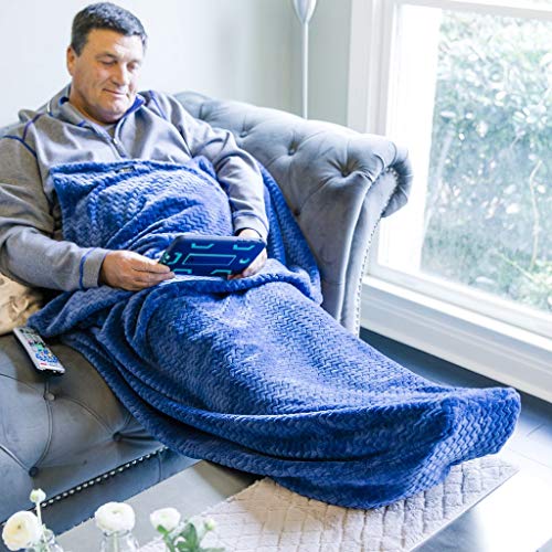 PediPocket 50"x70" Marvelous Midnight Foot Pocket Blanket Plush Fleece Non-Electric - color: Light Marvelous Midnight