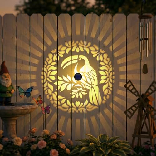 Gardsee Solar Fence Lights Outdoor 2 Pack Deck Step Wall Lights Butterfly Metal Waterproof LED Warm Yellow Light for Garden Post Patio Backyard Yard Decor (Black 6) - style: black 6