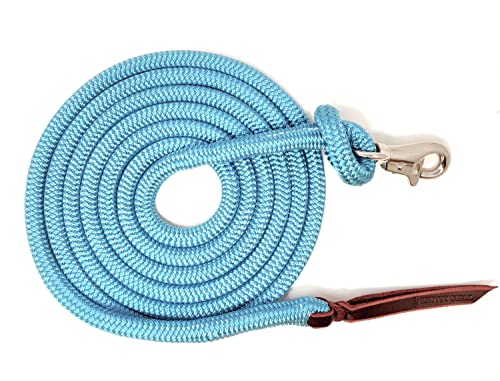 12FT Lead Rope with NP Snap - color: Ice Blue, size: 12 ft. Nickel Trigger Snap
