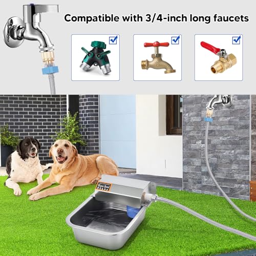 Automatic Water Dispenser for Dog, 3L Dog Water Bowl Dispenser, Stainless Steel Indoor/Outdoor Water Feeder Suitable for Dogs Livestock Chicken Horse, Easy to Clean - size: 3L