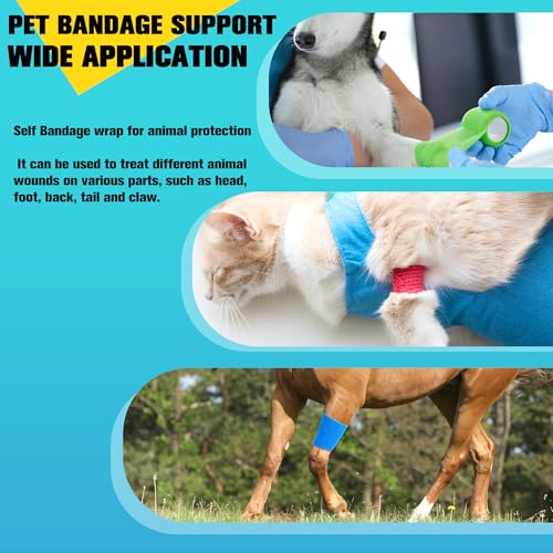 8 Pack Self Adhesive Bandage Wrap, 3 in x 5 Yards Vet Wrap Tape, Black | Non-Woven Self Adherent Cohesive Bandage for Thumb, Finger, Wrist, Knee, Ankle - color: Black