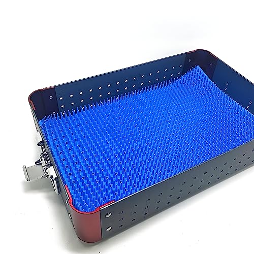 Instrument Sterilization Tray Box with Silicone mat 300mm*195mm*65mm Disinfection Sterilization ultrasonic Basket case ultrasonic Cleaning Washing Sterilization Trays opthalmic ENT