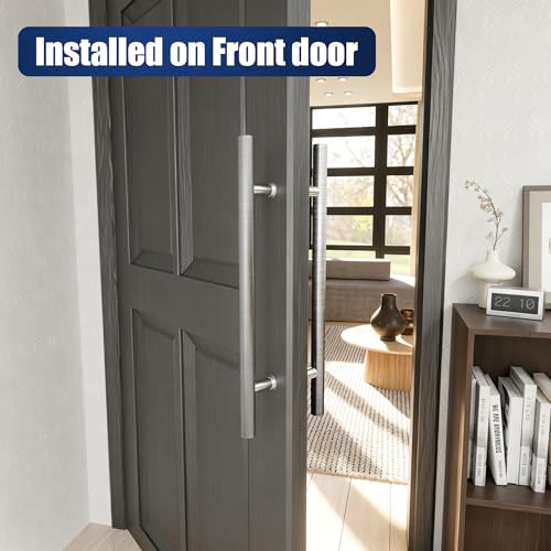 Ranbo 24" Door Pull Handle, 1.2mm 304 Stainless Steel, Brushed Nickel | 15-3/4" Hole Spacing, Fits 1/4"–3/4" Glass Doors and 1-3/8"–2-3/16" Wood Doors, for Shower, Barn and Storefront Door - size: 24 inches/1.26 inches Cross Section Diameter