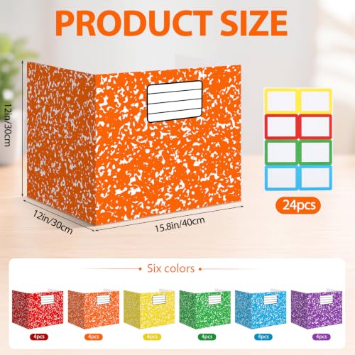 Sabary 24 Pack Desk Dividers for Students,Marble,Colorful | Privacy Folders Testing Dividers with Labels, Standard School Privacy for Classroom Teacher Supplies - color: Colorful, style: Marble