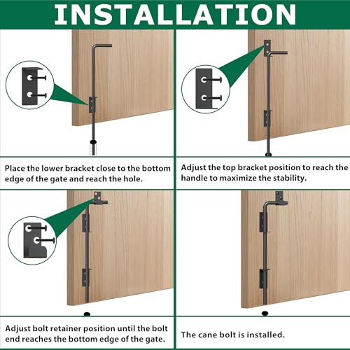 24" Heavy Duty Cane Bolt Gate Drop Rod with Upgraded Design, Square Gate Drop Rod for Wood PVC Vinyl Metal Yard Gate Latch-1 Pack - size: 24 Inch-1 Pack