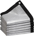Aluminum-Shade Cloth for Garden Pergola Cover10 x10 Ft,80% Reflective Tarp for Outdoor Pergola Cars Tent Cover Dog Kennel Shade.Aluminum Shade Cloth with Edges and Holes,Silver Reflective Tarp - size: 10ft×10ft