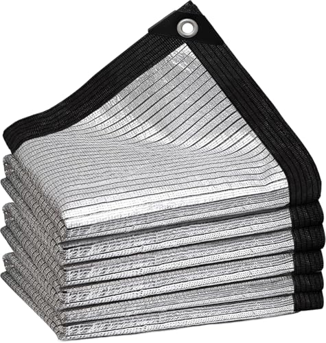 Aluminum-Shade Cloth for Garden Pergola Cover10 x10 Ft,80% Reflective Tarp for Outdoor Pergola Cars Tent Cover Dog Kennel Shade.Aluminum Shade Cloth with Edges and Holes,Silver Reflective Tarp - size: 10ft×10ft