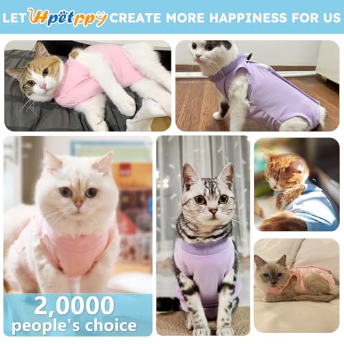 Hpetppy Recovery Suit for Cats After Surgery Soft Breathable Pet Bodysuit E-Collar & Cone Alternative Surgical Suit Kitten Wear Anti Licking Wounds Cat Onesie Cats Neuter Shirt Blue S - color: Blue, size: Small