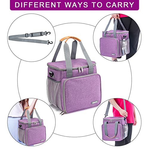 Pet Grooming Bag, Dog Grooming Supplies Organizer Tote Bag, Perfect for Pet Grooming Tool Kit Accessories-Purple - color: Purple