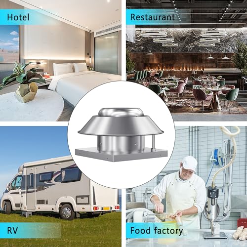 Roof Mounted Exhaust Fan Direct Drive Axial Downblast Exhaust Fan -26" Fan Base, 1/3 HP 2400 CFM 115 Volt Single Phase Motor - size: RMD18