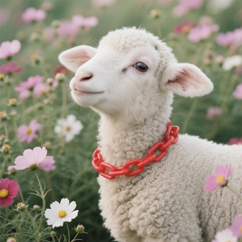 2 Pack Goat Collar Breakaway Chain for Sheep Halter Plastic Chain Breakaway Link Goat Collar Easy to Clean
