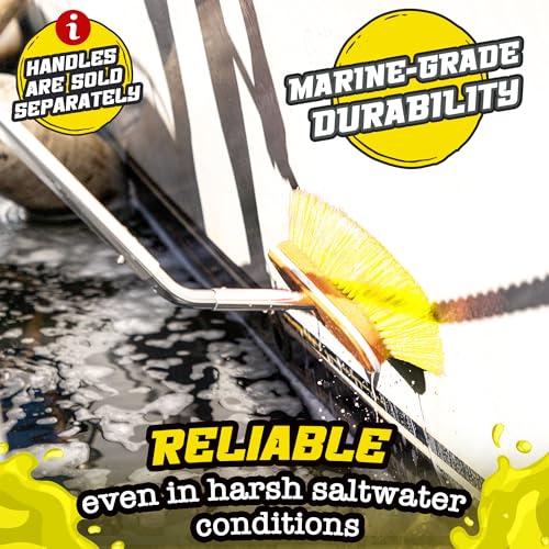 Salty Captain Soft Bristle Boat Deck Brush | Gentle Cleaning for Fiberglass, Glass & Polished Surfaces – Durable Marine-Grade Design - style: Brush Soft (Pole not included)
