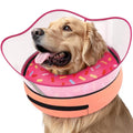 Supet Raised Inflatable Dog Cone Collar to Stop Licking, Soft Dog Cone Alternative After Surgery, Doggie Neck Donut Collar for Small Medium Large Dogs - color: Donut Pink, size: XXL(Neck 18.5"-23.5")