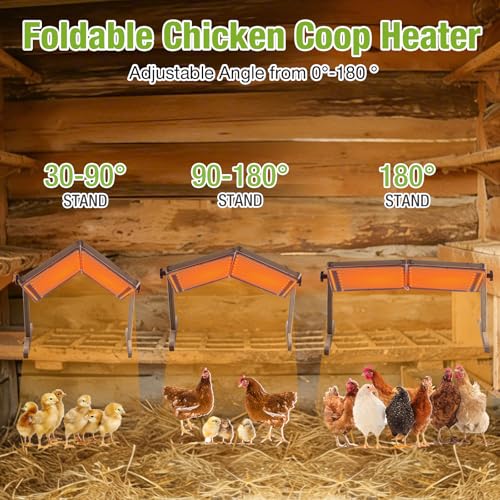 GUTINNEEN Chicken Coop Brooder Heater with UL Certified Overheat Protection, Temperature Control, Safe and Energy-Efficient 120W Heat Plate for Chicks, Adjustable Height, Timer, 22.4" x 11.8", Brown - color: Natural Wood