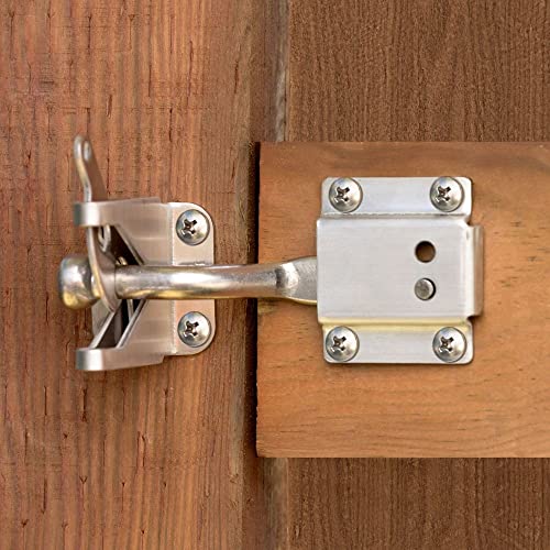 National Hardware MaxLatch™ Gate Latch, 4 in, Stainless Steel | Floating Bar Compensates for Over 1/2 in of Gate Sag; Padlockable, Right or Left Hand Mounting