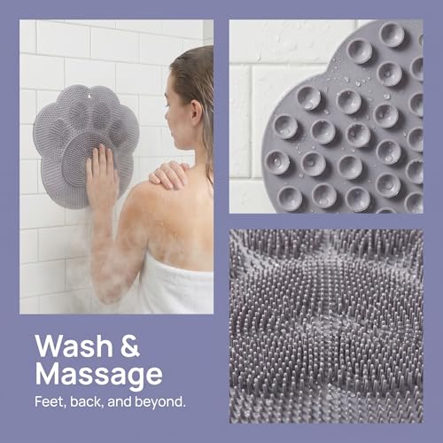 Foot Scrubber Mat for Use in Shower - Shower Foot Cleaner Dead Skin, Foot Massager Spa Mat for Men & Women to Soothe Achy Feet, Non Slip Suction Cups
