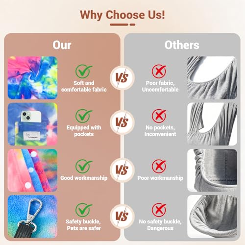 Hands-Free Cat Sling Carrier for Small Dogs & Cats, Soft Fleece | Wide Shoulder Strap for Back Pain Relief, 3-14 lbs Small Animals, Cozy Indoor/Outdoor (Fruits) - color: Fruits