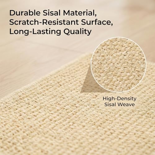 2-Piece Natural Sisal Rabbit Accessories, Scratching Pad, Premium Rug for Rabbit, Multi-Functional Bunny Mat, for Cage Flooring & Chewing