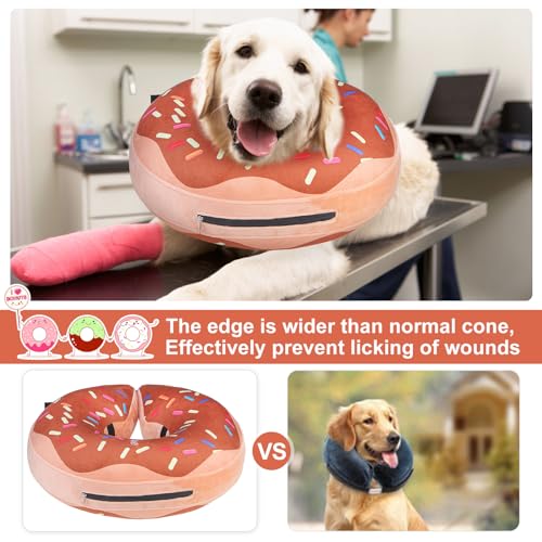 BEAUTYZOO Dog Cone Collar Alternative After Surgery,Pet Neck Donut E‑Collar | Soft Cone for Dogs to Stop Licking, Adjustable Recovery Collar for Large Medium Small Pets, Not Block Vision - Brown, XL - color: Brown, size: XL(Neck:18"-21")
