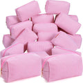 Sanwuta 20 Pcs Seersucker Cosmetic Bags Bulk, Striped Zippered,Pink | Makeup Bags Women Pouch, Large Preppy Storage Toiletry Travel Pouch for Wedding Bridesmaid Bride Favor Back to Teacher Gift - color: Pink