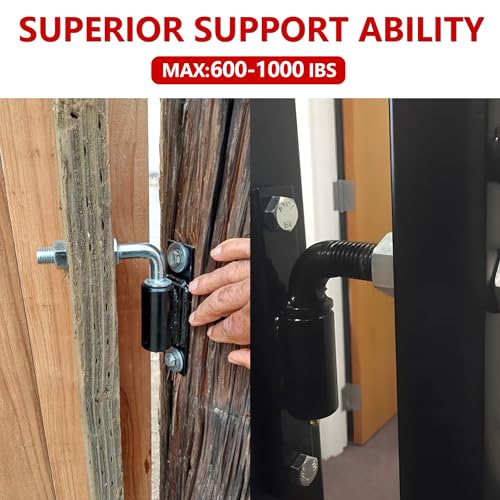 2 Pack J-Bolt Gate Hinge with Plate, Heavy Duty Welded Hinge for Doors Gates, Driveway Gates for Welding on Larger Iron or Steel Gates (Silver-B-7 Inches) - color: Silver-B-7 Inches