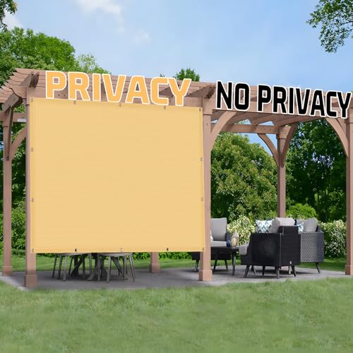 SUNNY GUARD 90% Sun Shade Cloth 6'x10' Shade Cover Tarp, Sand | Sun Shade Screen Fabric Shade Cover Tarp with Grommets for Pergola, Backyard & Garden, Durable HDPE, Custom Sizes - color: Sand, size: 0 6'×1 0'