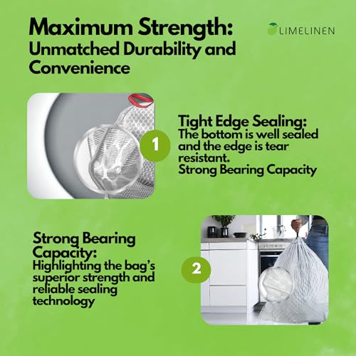 Mighty Flex 13 Gallon Trash Bags Drawstring, 800ct Heavy-Duty Large Garbage Bags, Ultra-Flexible, Leak and Odor-Resistant Plastic Garbage Bags for Home and Commercial Use, Unscented (White) - size: 1 Count (Pack of 800)