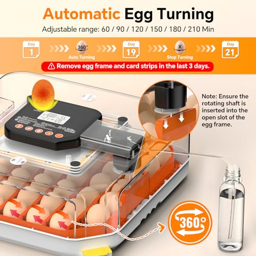 48 Egg Incubators for Hatching Eggs, Chicken Incubator with Auto Turner, Digital Temp & Humidity Control, Built-in Egg Candler & External Water Refill - for Hatching Chicks, Ducks, Quail, Goose Eggs