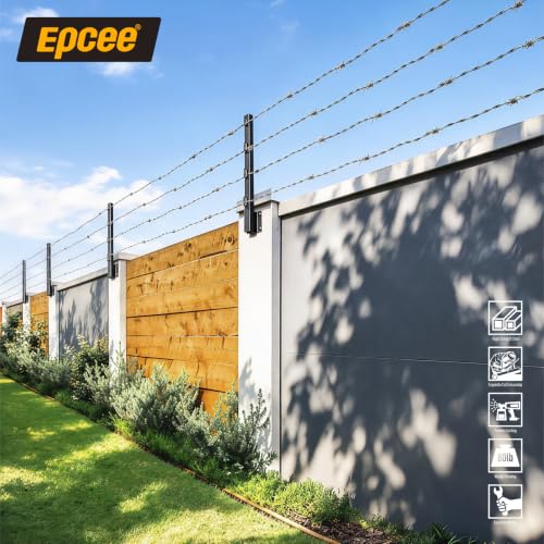 Fence Post Extender, 23.5" Fence Barbed Wire Extend Arm，for Outdoor Fences to Increase Height, Protect Privacy and Pets Jumping Off (8, 23.5in) - size: 23.5in