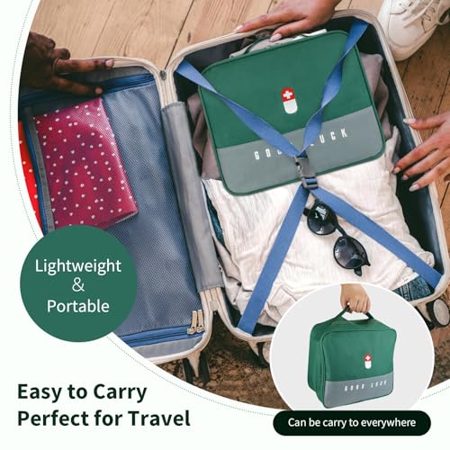 First Aid Bag Empty, Multifunction Emergency Medicine Storage Bag for Outdoor Camping Hiking Travel Emergency (Green)