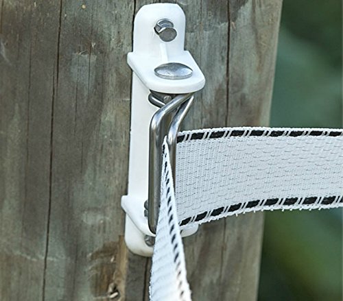 Zareba Wood Post Polytape Corner Insulator - PAWPC-Z, 1 Pack - Use with Electric Fence Posts, Polytape - Durable Stainless Steel Construction
