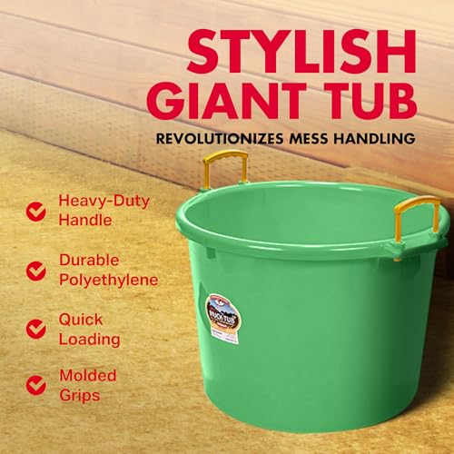 Little Giant® Plastic Muck Tub | Durable & Versatile Utility Bucket with Handles | Muck Bucket | Durable Handles | 70 Quart | Lime Green - color: Lime Green, size: 70 quart