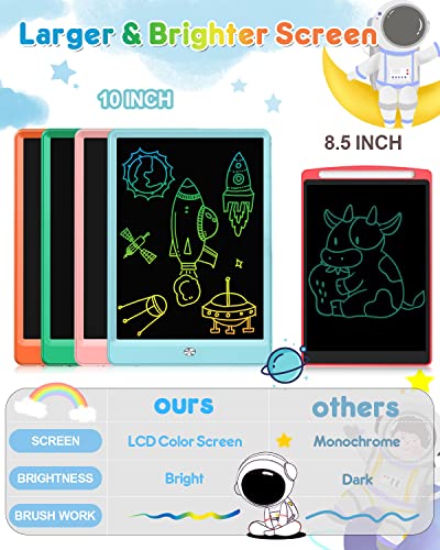 FLUESTON LCD Writing Tablet for Kids, 10 Inch Doodle Board, Colorful Drawing Pad for Toddler, Educational Travel Toy Gifts for 3-8 Year Old Girls Boys, Erase Lock Writing Board - color: Delightful Dolphin Blue, size: 11"W x 7.5"H