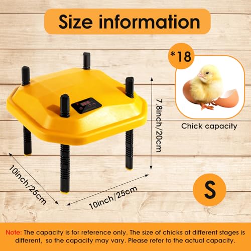 10 * 10inch Chick Brooder Heater Plate with Temperature Adjustable and Display,Adjustable Height & Angle Brooder Box for Baby Chicks Quail Duckling Chicken Heat Warmer Lamp Poultry Habitat Supplies