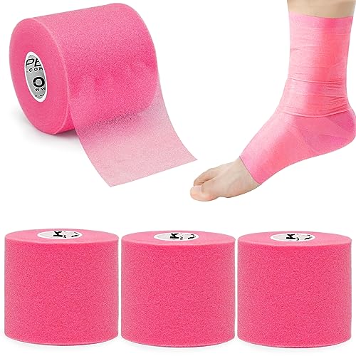 OK TAPE Pre Wrap Tape 4-Rolls 120 Yds Athletic Foam Underwrap for Sports | Protect for Ankles Wrists Hands and Knees, Soft, Breathable, Skin-friendly and Latex-free 2.75 Inches - Pink - color: Pink, size: 2.75 Inch x 30 Yards