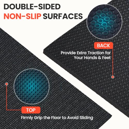 Stepwaver Extra Large Exercise Mat, 6'x4'/ 7'x5'/ 8'x5'/ 9'x5'/10'x5' (6mm) | Non-Slip, Ultra Durable, Shoes-Friendly, High-Density, Thick Workout Mat for Home Gym, Cardio, Jump Rope, MMA, Weights - size: 7'×5'×0.3"