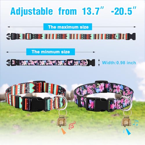 2 Pack Goat Collars with Bells, Sheep Grazing Copper Bells and Adjustable Nylon Collar Set Loud Bronze Bell Small Farm Animal Sheep Cow Accessories (Groovy) - style: Groovy