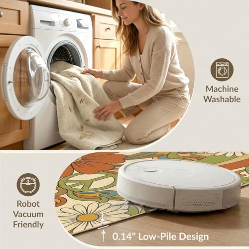 6'x9' Washable Groovy Heart Area Rug, Cream Non-Shedding Pet Friendly Room Rug Foldable Easy Care Carpet for Queen Size Bedroom, Under Bed, Master Suite | Ref:1969519 - color: Beige/Pattern 27, size: 6' x 9' (Rectangular)